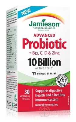 JAMIESON ADVANCED PROBIOTIC 10 MILIÁRD cps (+ vitamíny B12, C, D a zinok) 1x30 ks