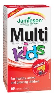 JAMIESON MULTI KIDS MULTIVITAMÍN tbl na cmúľanie pre deti 1x60 ks