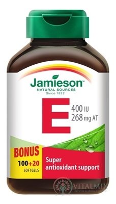 JAMIESON VITAMÍN E 400IU cps 100+20 zadarmo (120 ks)