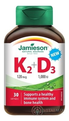 JAMIESON VITAMÍNY K2 120 µg + D3 1000 IU cps 1x30 ks