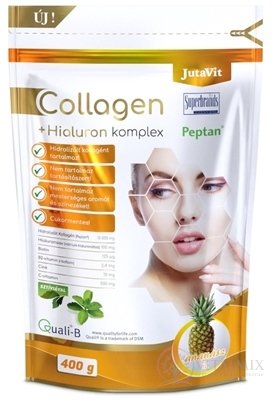 JutaVit Kolagén 10 g + Hyalurón komplex - Ananás prášok (+ vitamíny C, B2, zinok a biotín) 1x400 g
