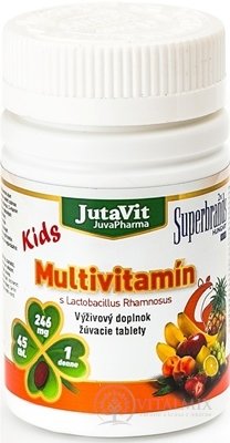 JutaVit Multivitamín s Lactobac. Rhamnosus Kids žuvacie tablety 1x45 ks