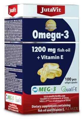 JutaVit Omega-3 1200 rybí olej + vitamín E cps (inov.2021) 1x100 ks