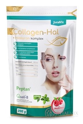 JutaVit Rybí Kolagén + Hyaluron komplex prášok, malinová príchuť 1x200 g