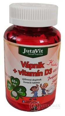 JutaVit Vápnik + vitamín D3 Kids žuvacie tablety 1x30 ks