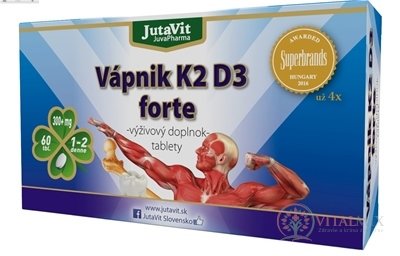 JutaVit Vápnik K2 D3 forte tbl 1x60 ks