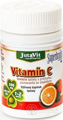 JutaVit Vitamín C 500 žuvacie tablety s príchuťou pomaranča 60+10 (70 ks)