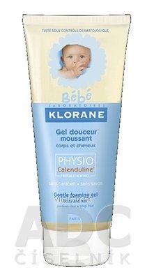 KLORANE BEBE GEL DOUC MOUSSANT (PHYSIOCALENDULINE) jemný penivý gél na telo a vlasy 1x200 ml