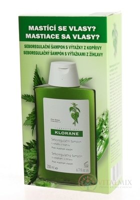 KLORANE SHAMPOOING à l'Ortie šampón s výťažkami zo žíhľavy, mastné vlasy 1x200 ml