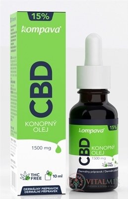 kompava CBD Konopný olej 15% dermálny prípravok 1x10 ml