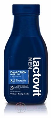 Lactovit MEN DeoACTION 3v1 Sprchový gél osviežujúci 1x300 ml