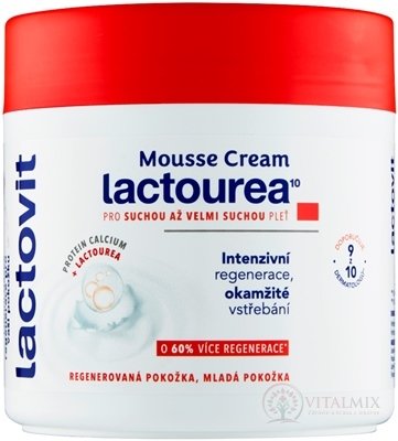 Lactovit Mousse cream Lactourea penový krém na tvár a telo, veľmi suchá pleť 1x400 ml