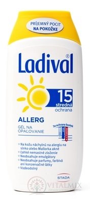 Ladival ALLERG SPF 15 gél na opaľovanie 1x200 ml