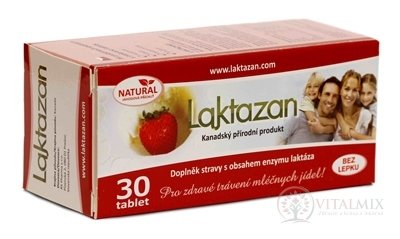LAKTAZAN tablety tbl enzým laktáza s príchuťou jahody 1x30 ks