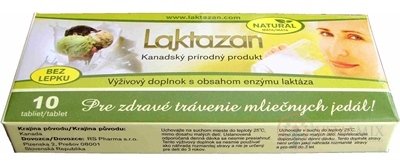 LAKTAZAN tablety tbl enzým laktáza s príchuťou mäty 1x10 ks