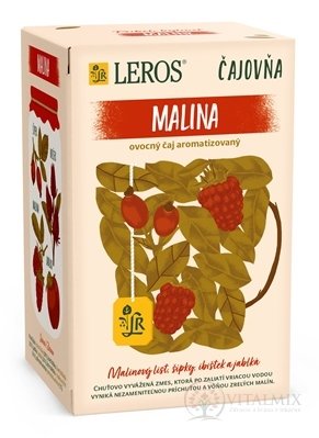 LEROS Čajovňa MALINA ovocný čaj, nálevové vrecúška 20x2 g (40 g)