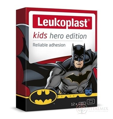 LEUKOPLAST KIDS HERO BATMAN náplasť na rany, 2 veľkosti 1x12 ks