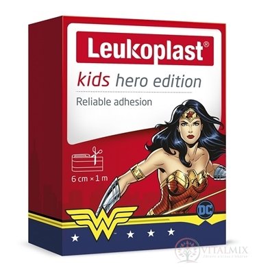 LEUKOPLAST KIDS HERO WONDER WOMAN náplasť na rany, 6 cm x 1 m, pás 1x1 ks