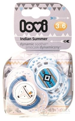 LOVI Dynamický utišujúci cumlík Indian Summer (3-6m), Boy, 1x2 ks