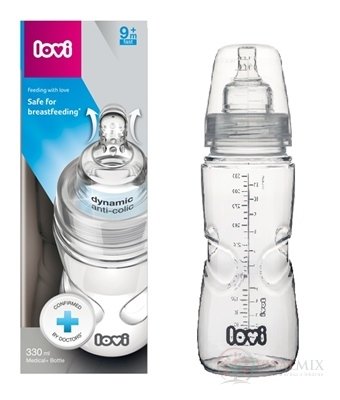 LOVI fľaša Medical+ Aktívne satie Super vent 330ml plast, silikónový dynamický cumlík, 1x1 set