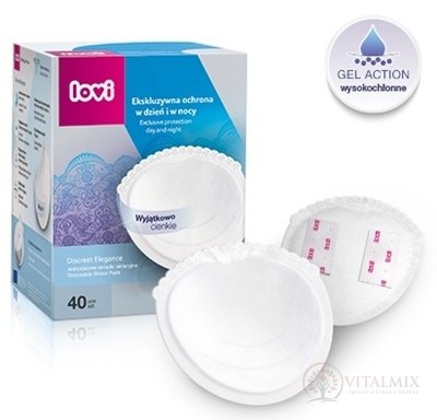 LOVI Tampóny laktačné Discreet Elegance jednorazové, Gel Action - super absorpčné, 1x40 ks
