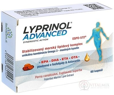 LYPRINOL Advanced Omega 3 (OTA, DHA, ETA, EPA) cps (á 50 mg Perna Canaliculus,Euphausia superba,Astaxantín) stabilizovaný lipidový extrakt 1x60 ks