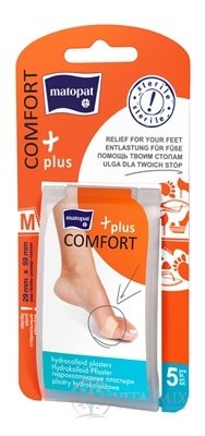 Matopat COMFORT plus Náplasť hydrokoloidná veľ. M, 29x59 mm, elastická, sterilná 1x5 ks