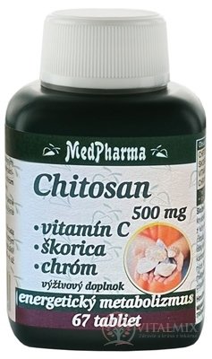 MedPharma CHITOSAN 500 mg+vitamín C,škorica,chróm tbl 1x67 ks