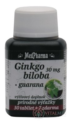 MedPharma GINKGO BILOBA + GUARANA tbl 30+7 zadarmo (37 ks)