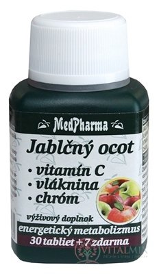 MedPharma JABLČNÝ OCOT, VIT C, VLÁKNINA, CHRÓM tbl 30+7 zadarmo (37 ks)