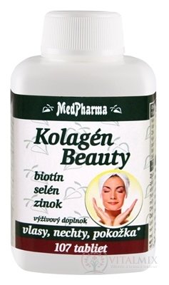 MedPharma Kolagén Beauty – biotín, selén, zinok tbl 1x107 ks