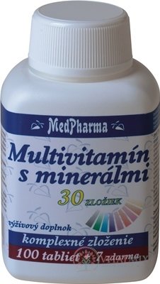 MedPharma MULTIVITAMÍN S MINERÁLMI 30 ZLOŽIEK tbl 100+7 zadarmo (107 ks)