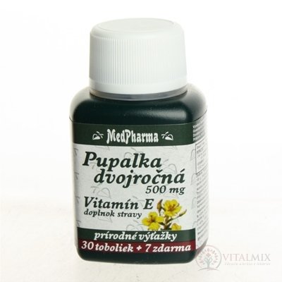 MedPharma PUPALKA DVOJROČNÁ 500MG, VITAMÍN E cps 30+7 zadarmo (37 ks)