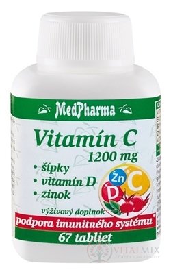 MedPharma Vitamín C 1200 mg - šípky, vit. D, zinok tbl 1x67 ks