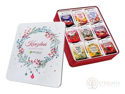 MEGAFYT ČAROVNÁ Kolekcia čajov plechová krabica (9 druhov po 8 vrecúšok, 72 ks) 1x130 g