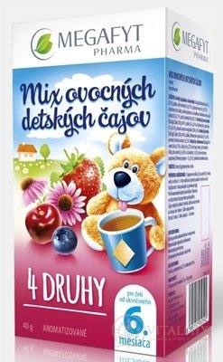 MEGAFYT MIX ovocných detských čajov 4 DRUHY (od ukonč. 6. mesiaca) 20x2 g (40 g)