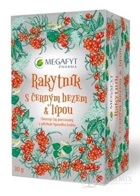 MEGAFYT RAKYTNÍK s čiernou bazou & lipou ovocný čaj 20x1,5 g (30 g)