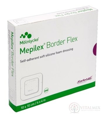 Mepilex Border Flex 10x10 cm samolepivé krytie z mäkkého penového silikónu 1x5 ks
