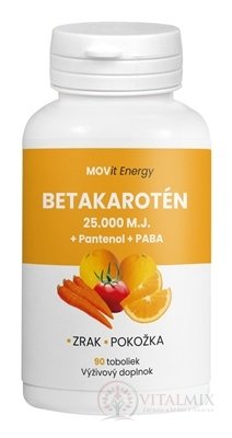 MOVit Betakarotén 25.000 IU+Panthenol+PABA PREMIUM cps 1x90 ks