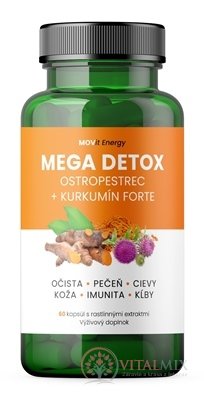 MOVit Mega Detox Ostropestrec + Kurkumín FORTE cps 1x60 ks