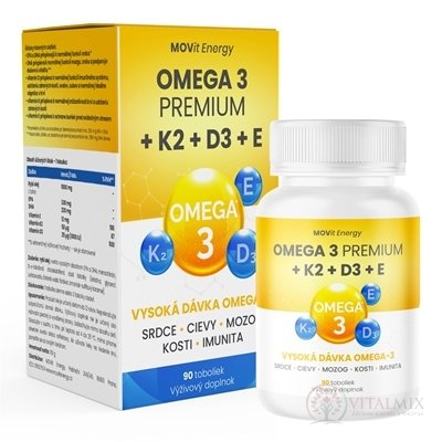 MOVit Omega 3 + K2 + D3 + E PREMIUM cps 1x90 ks