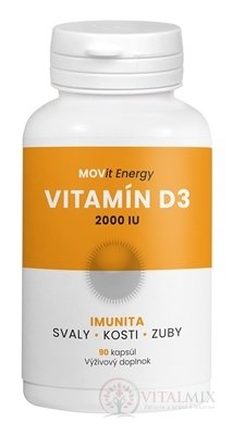 MOVit Vitamín D3 2000 I.U., 50 mcg cps 1x90 ks