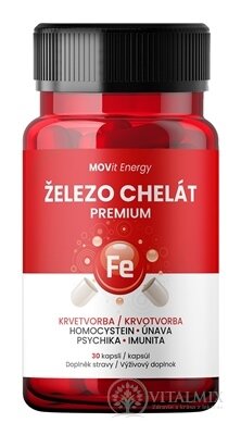 MOVit Železo Chelát Premium cps 1x30 ks