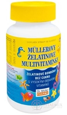 MÜLLEROVE Želatínové MULTIVITAMÍNKY žuvacie bonbóny s príchuťami 1x60 ks