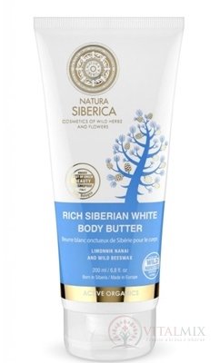 NATURA SIBERICA RICH SIBERIAN WHITE Body Butter telové maslo proti celulitíde, sibírske biele 1x200 ml