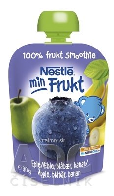 Nestlé min Frukt Čučoriedka Jablko Banán kapsička, ovocná desiata (od ukonč. 6. mesiaca) 1x90 g