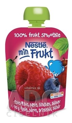Nestlé min Frukt Malina Jablko Hruška kapsička, ovocná desiata (od ukonč. 6. mesiaca) 1x90 g