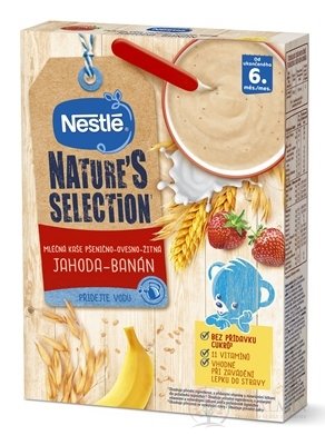 Nestlé Mliečna kaša PŠENIČNO-OVSENÁ Jahoda--banán Nature´s selection (od ukončeného 6. mesiaca) 1x250 g