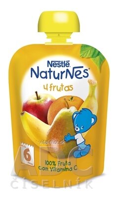 Nestlé NaturNes 4 Ovocia kapsička, ovocná desiata, (od ukonč. 6 mesiaca) 1x90 g