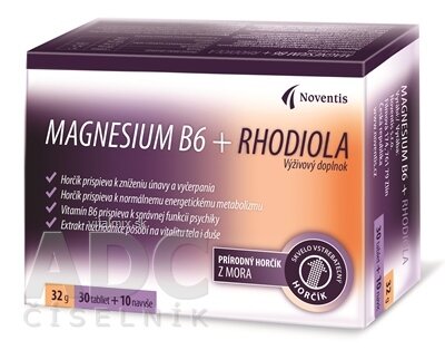 Noventis Magnesium B6 + Rhodiola tbl 30+10 ks (40 ks)